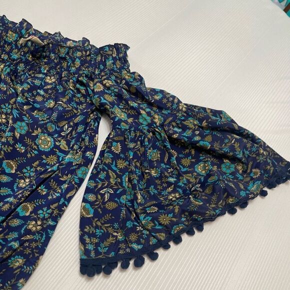 Anthropologie Raga Kassie Hippie Boho Chic Pom Pom Romper Jumpsuit Size XS - Picture 2 of 11